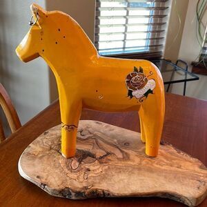 Vintage Ikea Dala Swedish Folk Art Wooden Horse